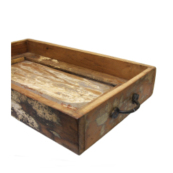 Taca Skrzynka z uchwytami ze starego drewna L 52x29cm